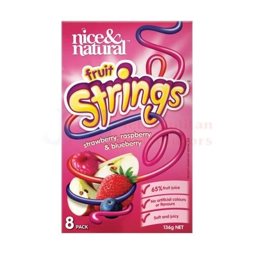 Nice & Natural Strings Raspberry Blueberry 136g (8 Pack)