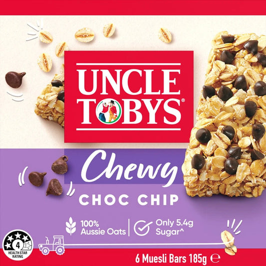 Uncle Toby Muesli Bars Chewy Choc Chip 6 X 31.3g
